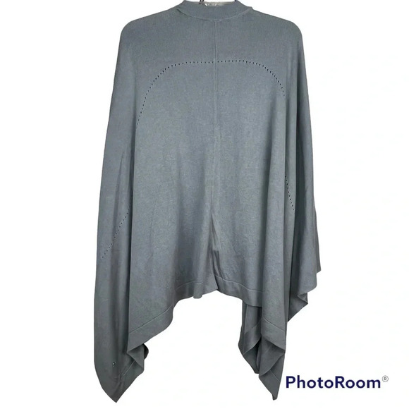 Lululemon Open Mind Lightweight Silk Blend Wrap Poncho/Cape One Size Blue Cast - Picture 8 of 13